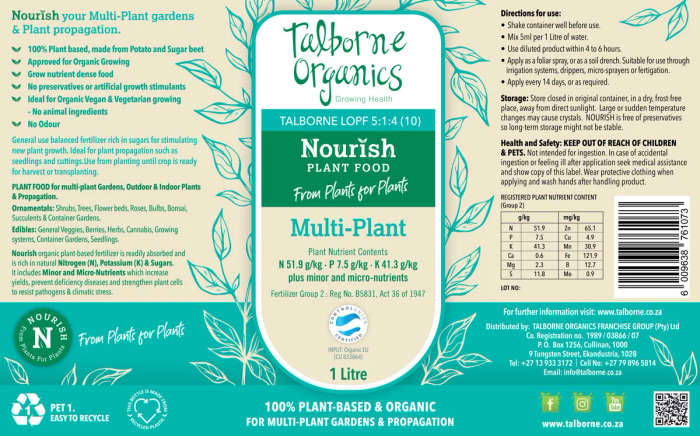 Talborne Nourish 5:1:4, Organic Liquid Fertilizer
