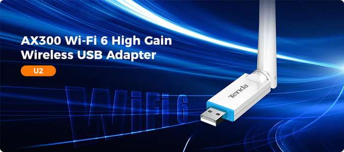 TENDA ADAPTOR USB AX300 WI-FI 6 HIGH GAIN WIRELESS