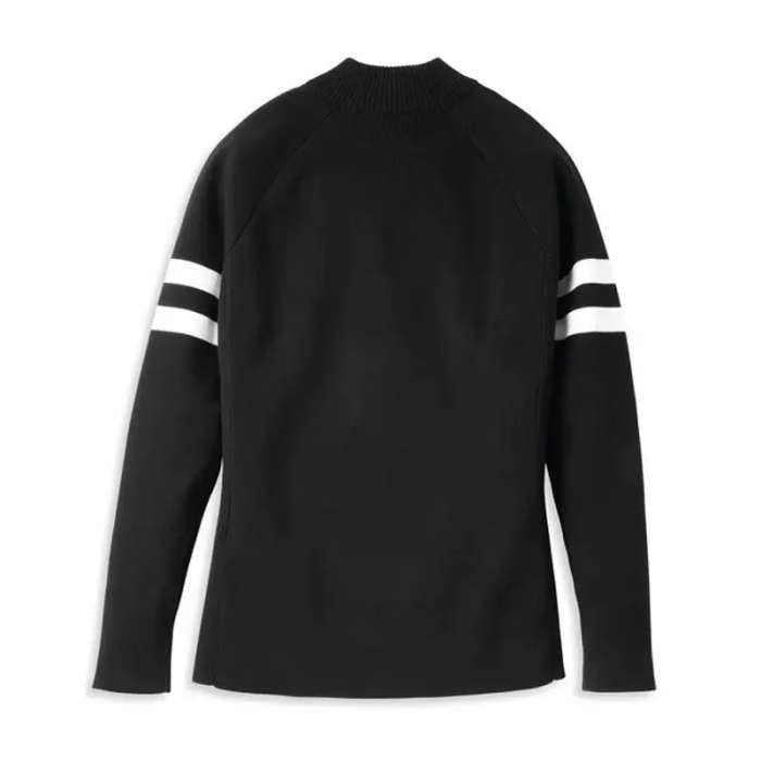 Women's Sleeve Stripe 1/4-Zip Mockneck Sweater - L