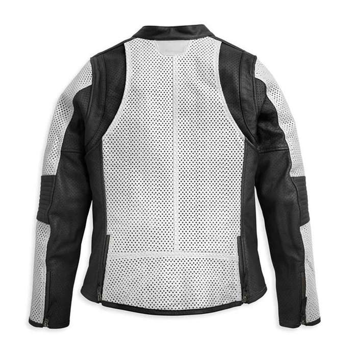 Womens Hideaway Perforated Leather Jacket - L