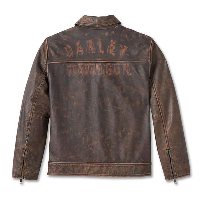 Men's Gas &amp; Oil Leather Jacket - Brown Leather - M