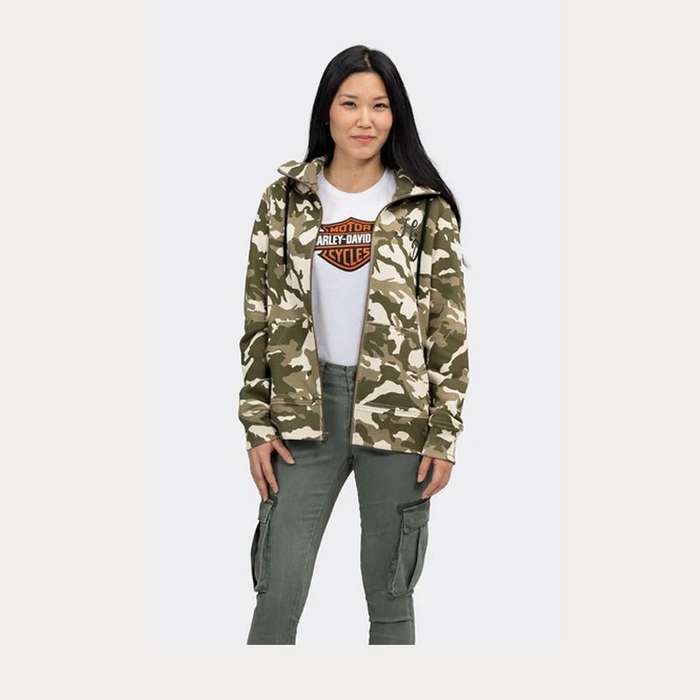 Women's Salute Camouflage Zip Front Hoodie - 2XL