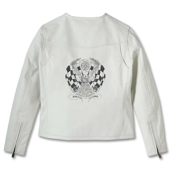 Women´s Leather Jacket 120th Anniversary white - XL