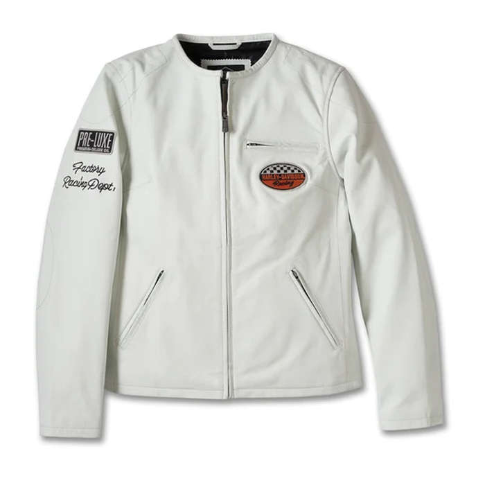 Women´s Leather Jacket 120th Anniversary white - XL