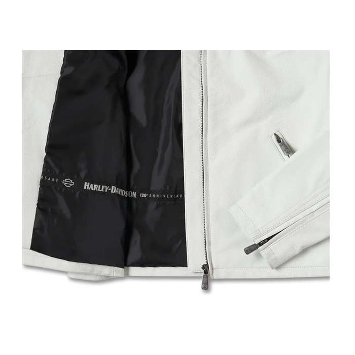 Women´s Leather Jacket 120th Anniversary white - XL