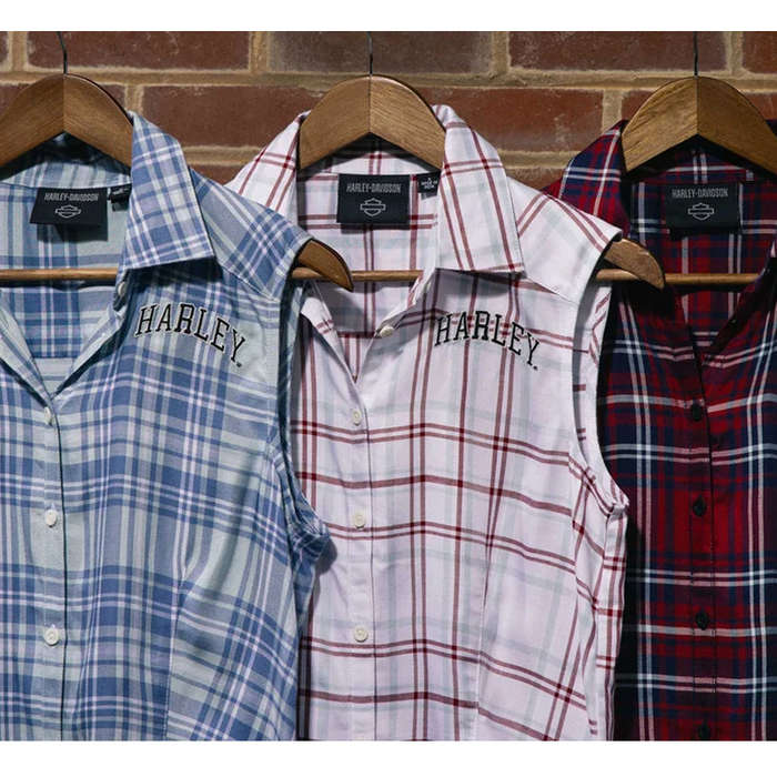 Women's Faith Sleeveless Plaid Shirt - YD Plaid - Bright White - XL