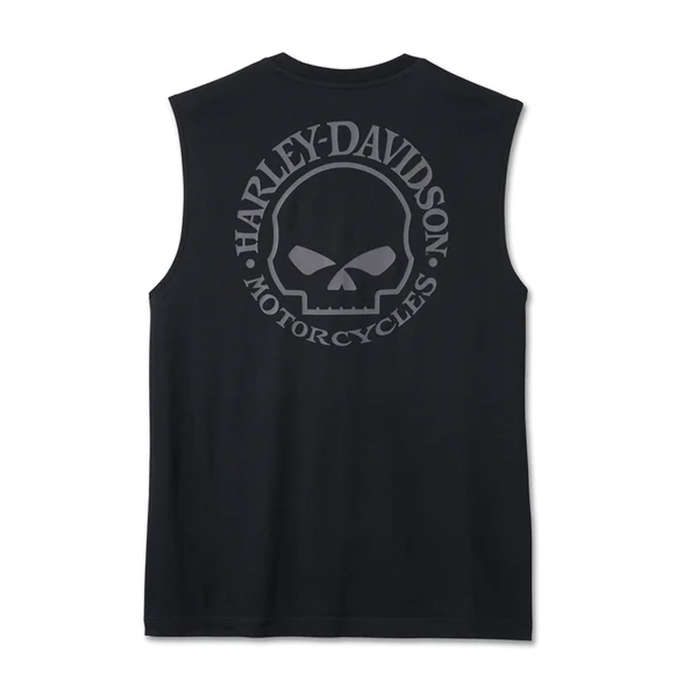 Men's Willie G Skull Muscle Tee - Black Beauty - XL