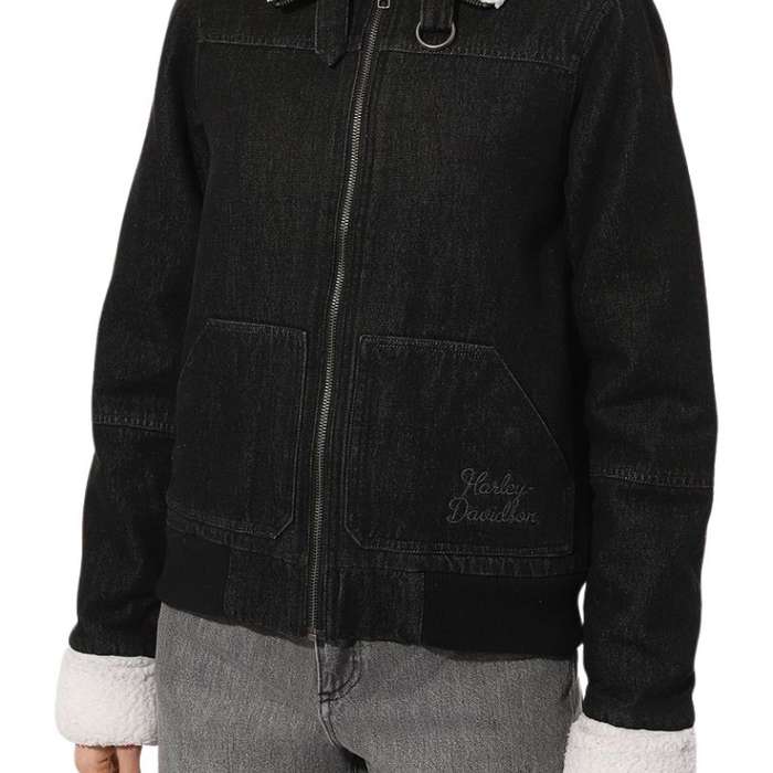 Womens Transcendent Sherpa Lined Denim Jacket - XL