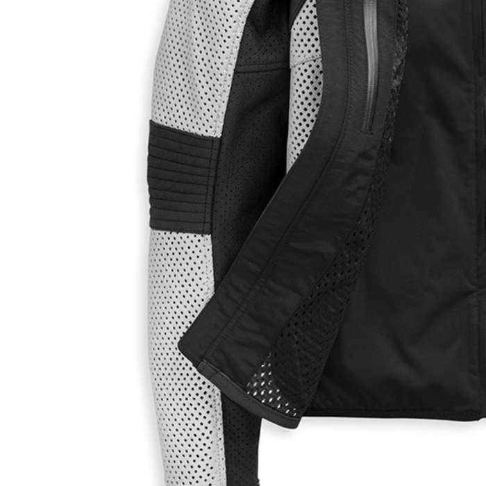 Womens Hideaway Perforated Leather Jacket - L