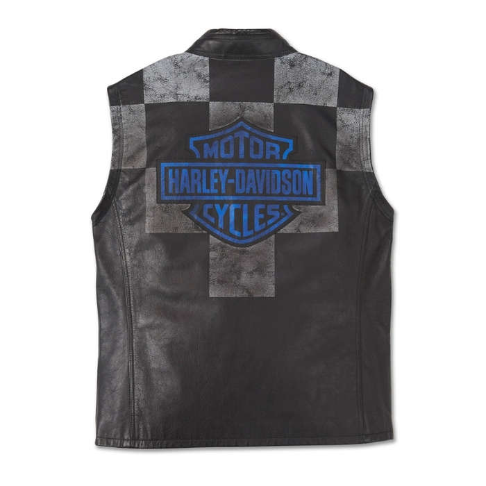Men's Blue Steel Convertible Leather Jacket - M