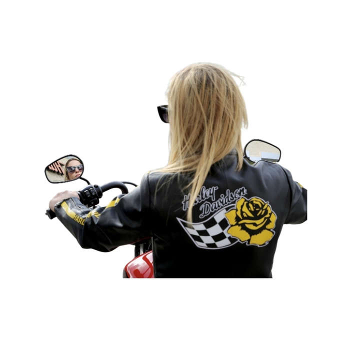 Women's Rose Racer Leather Jacket - 2XL