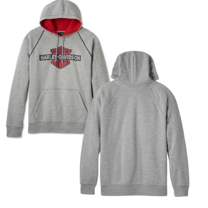 Men's Bar & Shield Contrast Pullover Hoodie - colourblock - 2XL