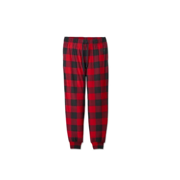 Women's Bar & Shield Plaid Long Sleeve Pajama Set - XS