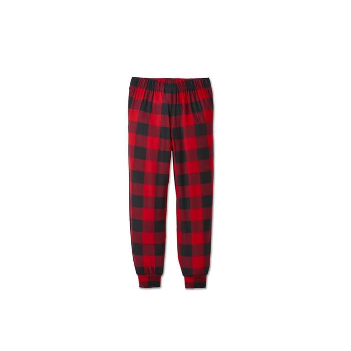 Women's Bar & Shield Plaid Long Sleeve Pajama Set - XS