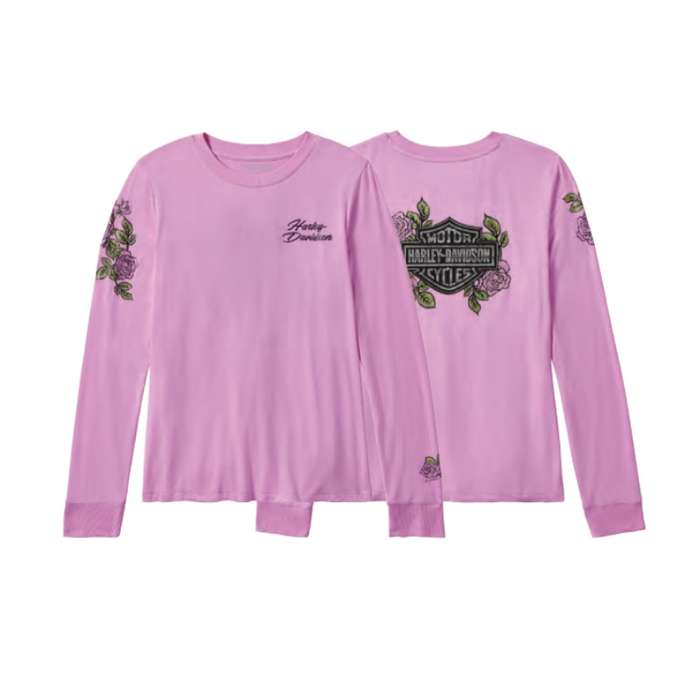 Rose & Thorn Bling Long Sleeve Top - L