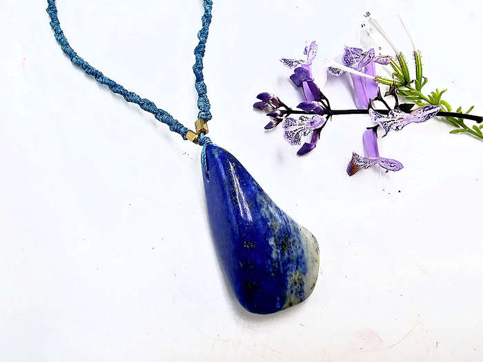 Lapis Lazuli Macrame Necklace