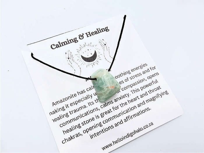 Amazonite Tumbled Stone Necklace (Calm &amp; Heal)