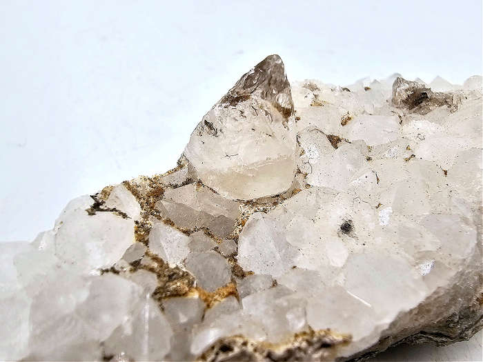 Dogtooth Calcite on Drusy Quartz Cluster B (180g)