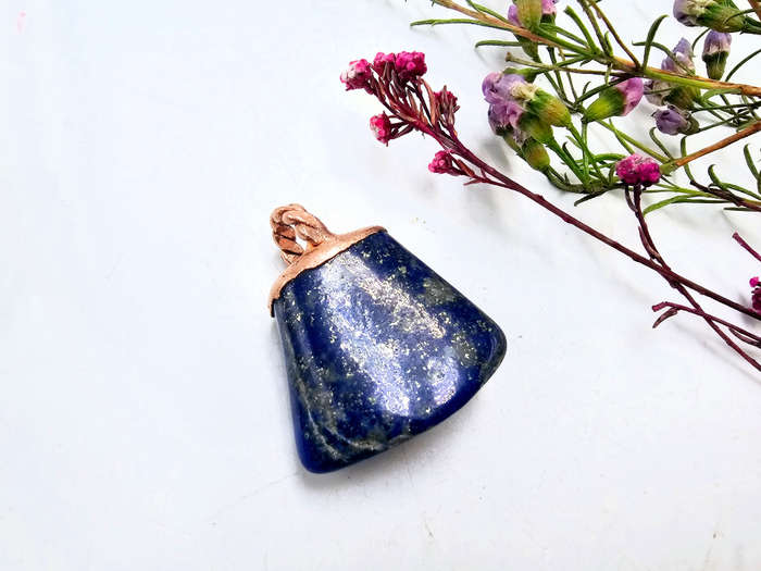 Lapis Lazuli Copper Pendant B