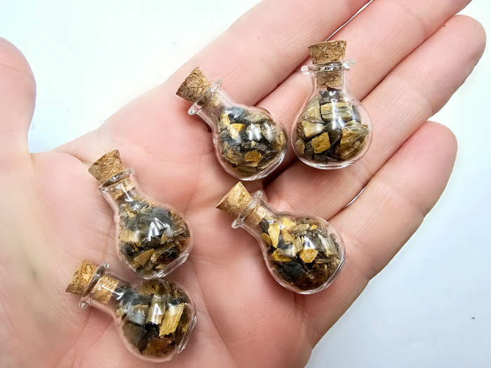 Mini Bottle Of Tigers Eye Chips