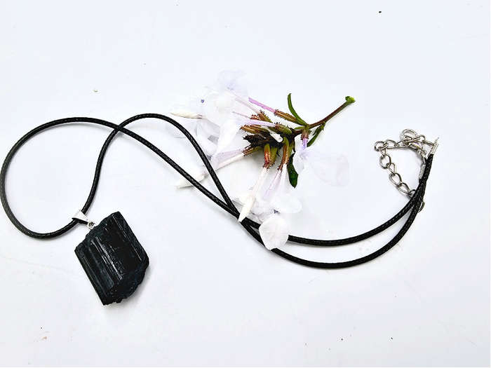 Black Tourmaline Rough Necklace