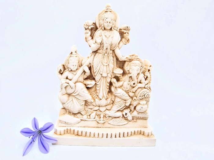 Saraswathi, Lakshmi and Ganesha Statue (18cm)