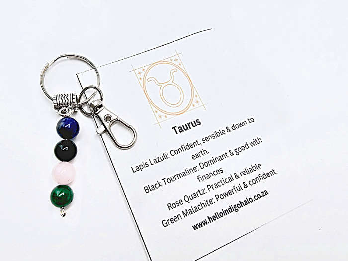 Taurus Gemstone Key Ring