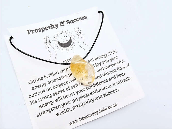 Citrine Tumbled Stone Necklace (Success)