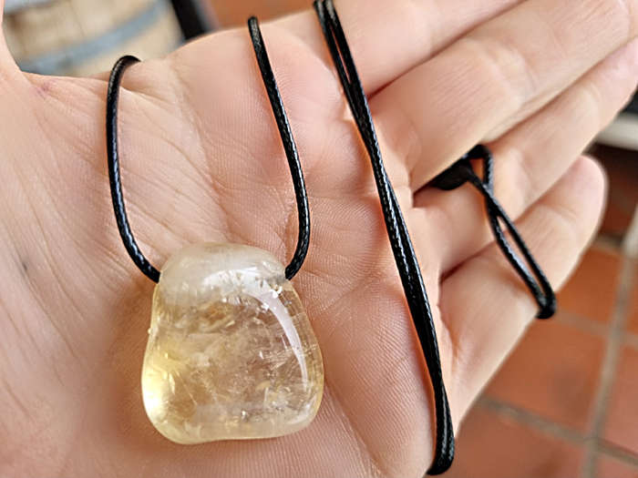 Citrine Tumbled Stone Necklace (Success)