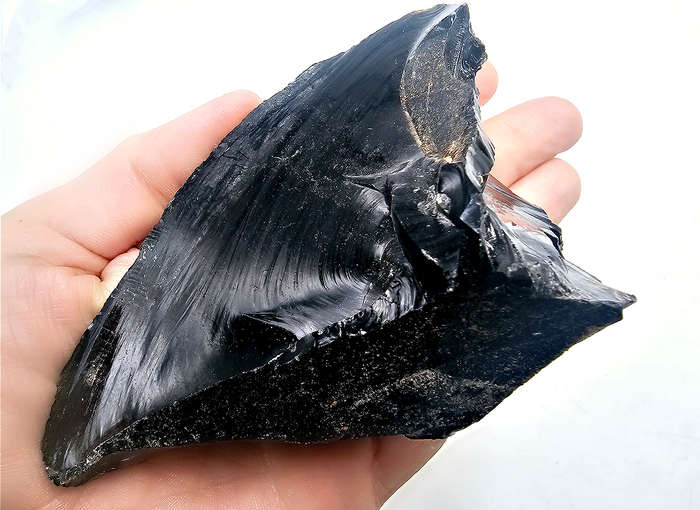 Black Obsidian Rough Large F (286g) Standing