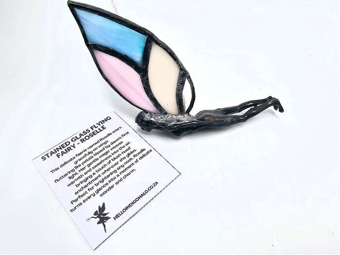 Flying Stained Glass Fairy - Roselle