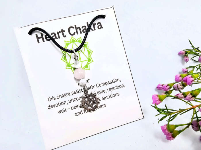 Heart Chakra Necklace - Rose Quartz