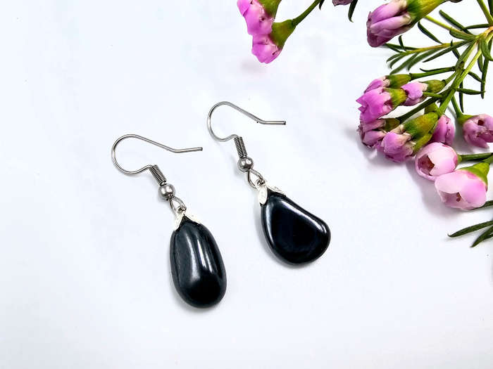 Hematite Drop Earrings (Stainless Steel)