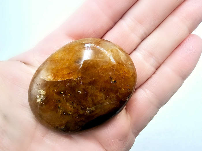 Hematoid Quartz Palm Stone (Golden Healer) C (66g)