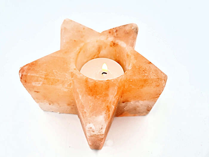 Himalayan Crystal Salt Candle Holder Star