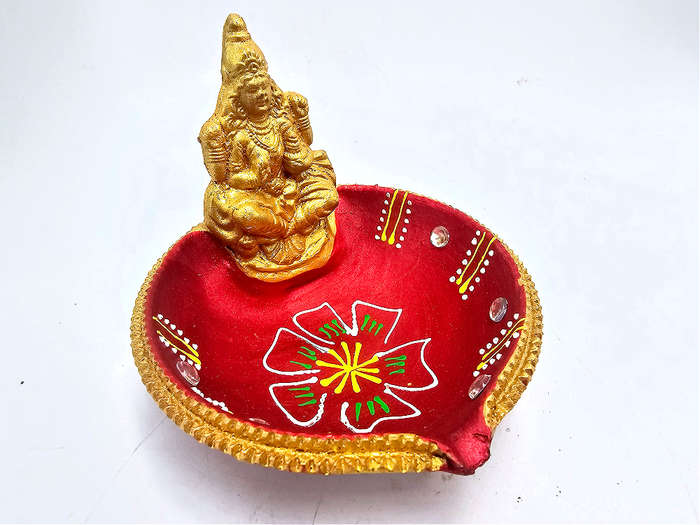 Laksmi Clay Diya Lamp Large  12cm (Single)