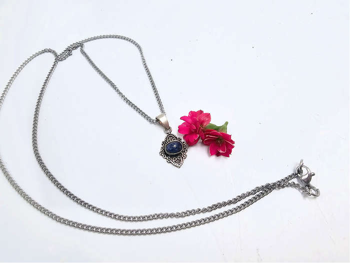 Lapis Lazuli Bohemian Flower Necklace