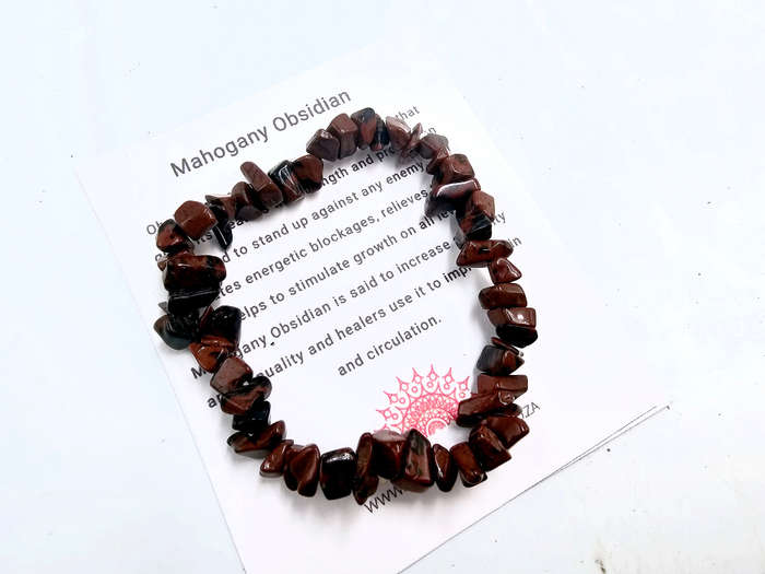 Mahogany Obsidian Chips Bangle