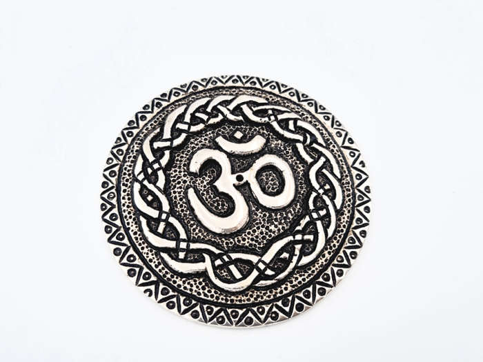 Om Round Incense Holder Metal