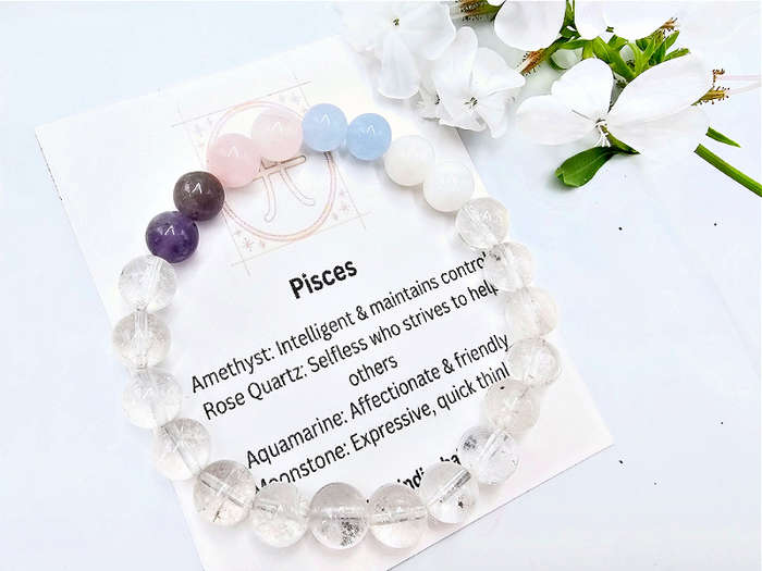 Pisces Zodiac Gemstone Bangle (19 Feb - 20 March)