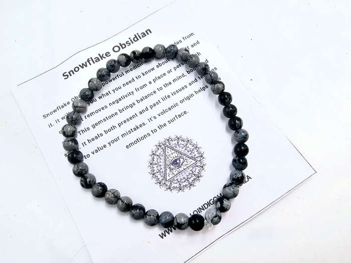 Snowflake Obsidian Bangle (4mm)