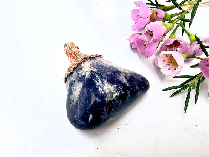 Sodalite Copper Pendant