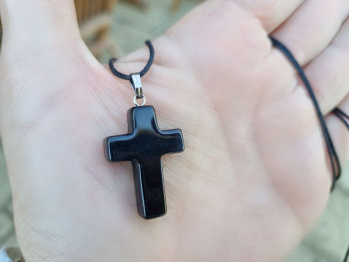 Black Onyx Cross Necklace