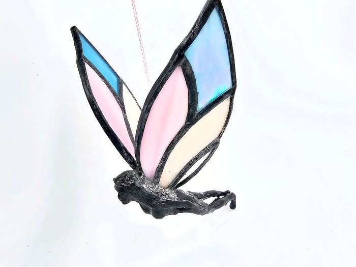 Flying Stained Glass Fairy - Roselle