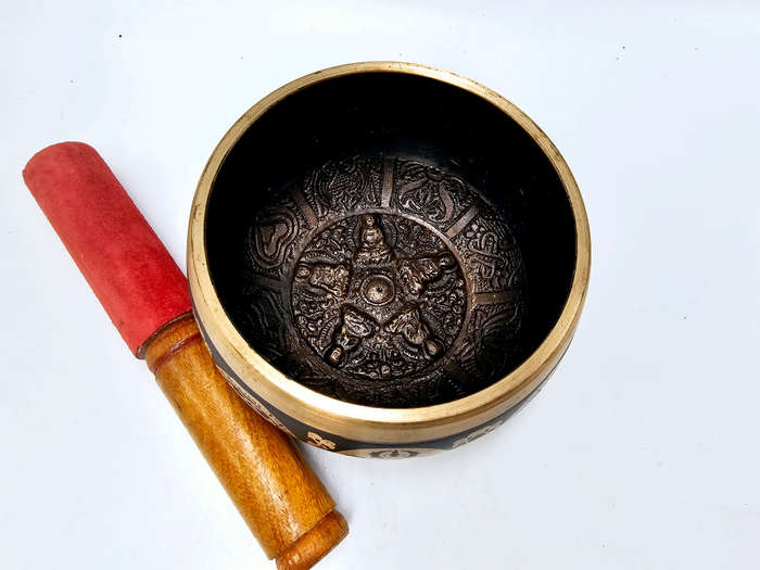 Black Brass Tibetan Singing Bowl (Medium)