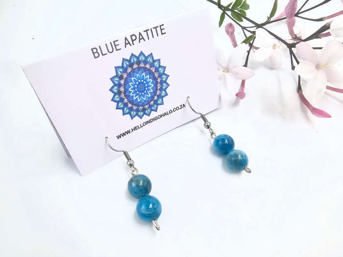 Blue Apatite Dangle Earrings