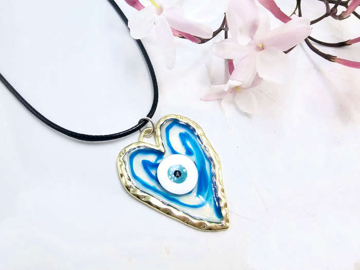 Evil Eye Heart Necklace