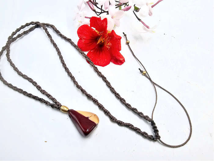 Mookaite Macrame Necklace
