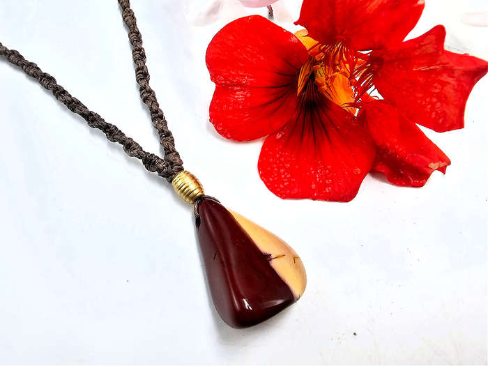 Mookaite Macrame Necklace