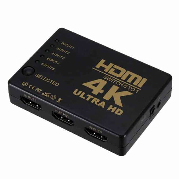 5x1 HDMI SWITCH, 4K Ultra HD, Remote, No External Power, 3D